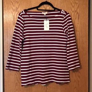 3/4 sleeve boat neck t